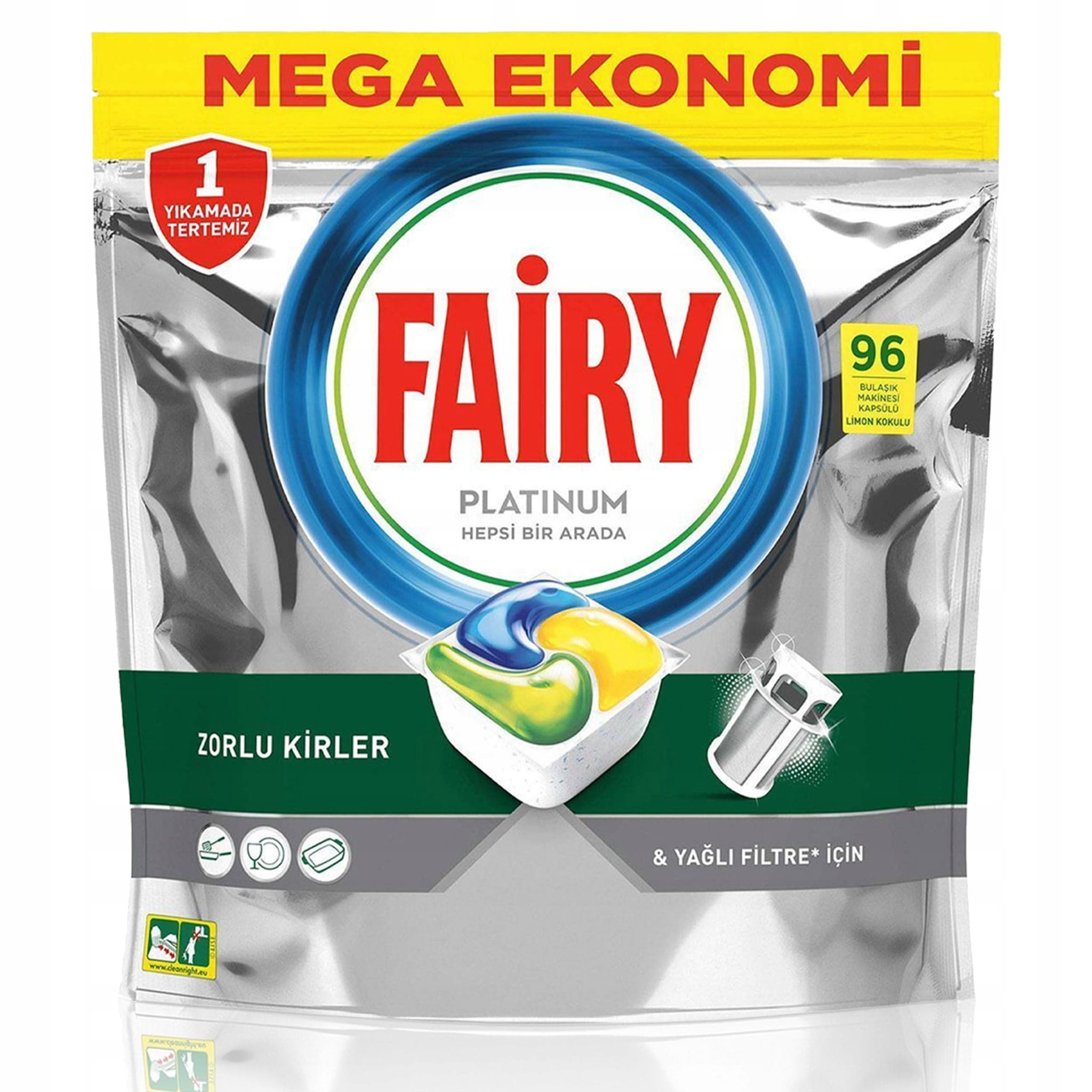 96 sztuk FAIRY Platinium All-in-One Kapsułki do zmywarki